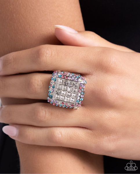 Paparazzi Ring -Medium SQUARE - Multi