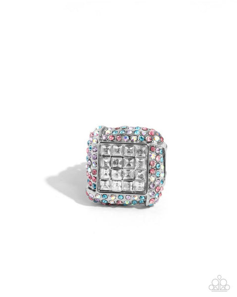 Paparazzi Ring -Medium SQUARE - Multi