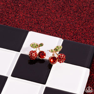 Paparazzi Earrings - Cherry Candidate - Gold