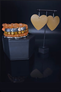 Paparazzi Bracelet & Earring Set - Orange & Brown