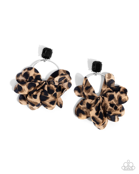 Paparazzi Earrings - Charming Cheetah - Black