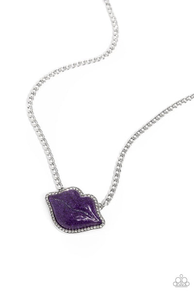 Paparazzi Necklace - Lip Locked - Purple