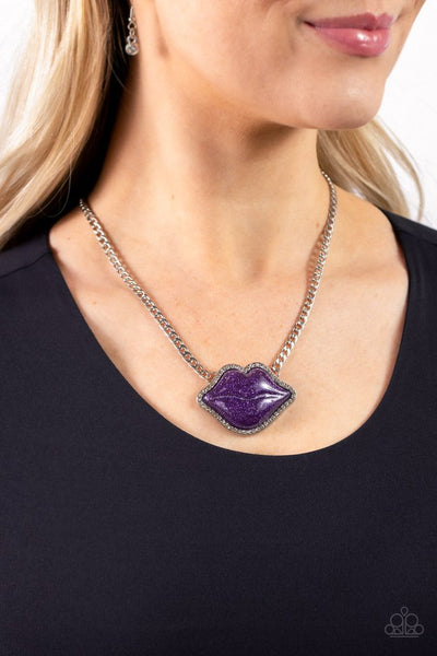 Paparazzi Necklace - Lip Locked - Purple