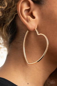 Paparazzi Earrings - Heartbreaker Hustle - Gold