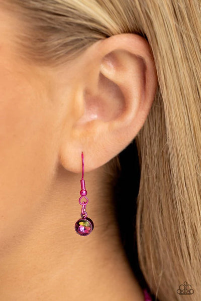 Paparazzi Earrings - Combustible Command - Pink