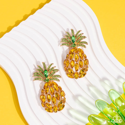 Paparazzi Earrings - Pineapple Pizzazz - Yellow