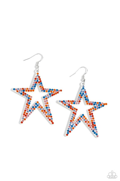 Paparazzi Earrings  - Rockstar Energy- White