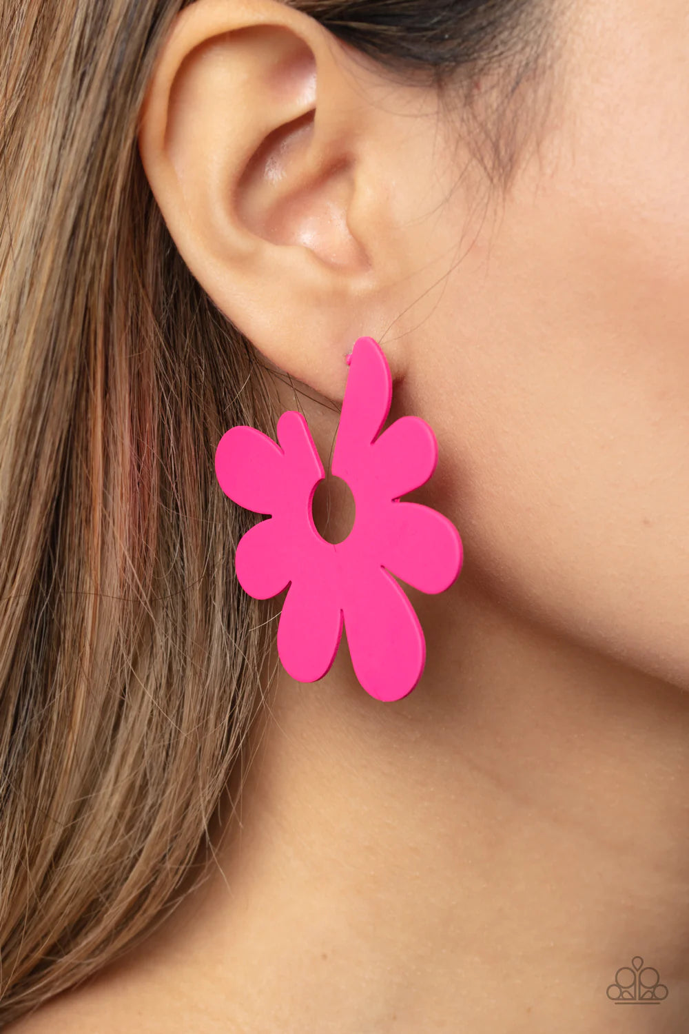 Paparazzi Earrings - Flower Power Fantasy - Pink