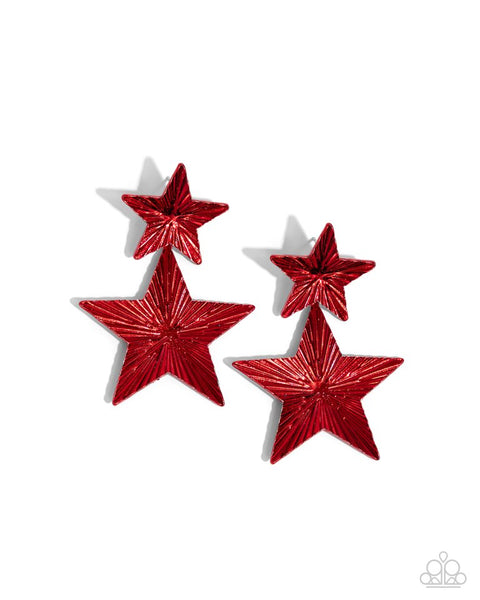 Paparazzi Earrings - Patriotic Promise - Red