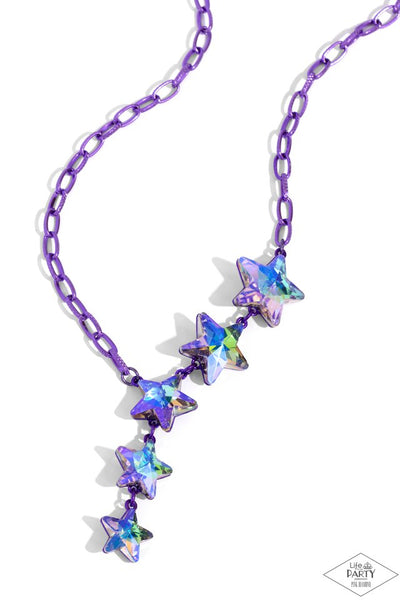 Paparazzi Necklace - Star-Crossed Sparkle - Purple