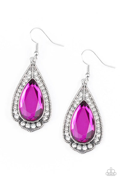 Paparazzi Earrings  -  Superstar Stardom - Pink