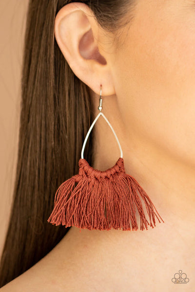 Paparazzi Earrings - Tassel Treat - Brown