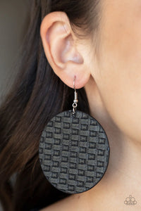 Paparazzi Earrings- WEAVE Me Out Of It - Black