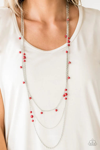 Paparazzi Necklace - Layering The Groundwork - Red