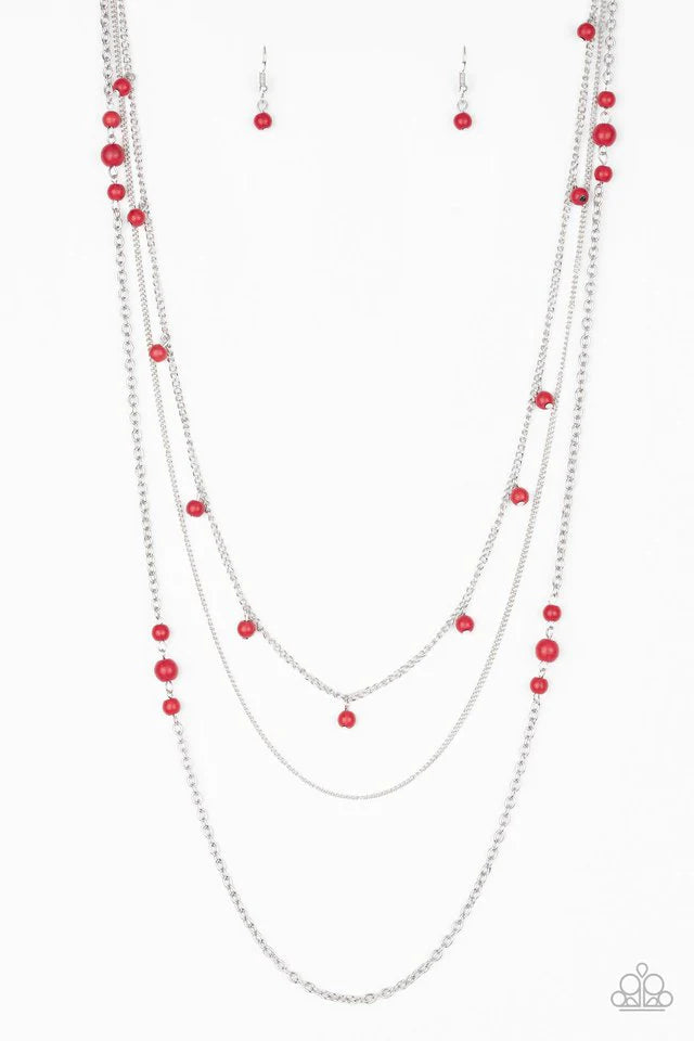 Paparazzi Necklace - Layering The Groundwork - Red