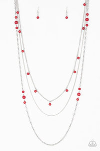 Paparazzi Necklace - Layering The Groundwork - Red
