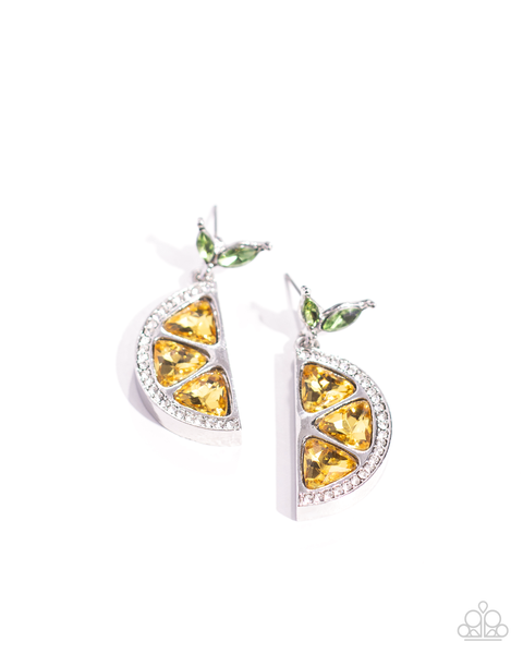 Paparazzi Earrings - Lady Lemon- yellow