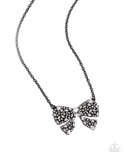 Paparazzi Necklaces -Bewitching Bow - Black