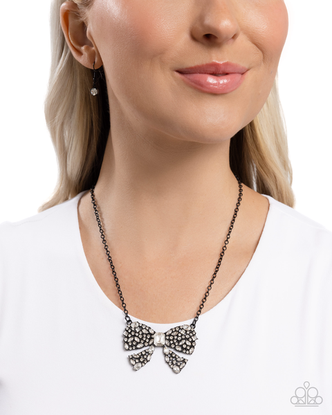 Paparazzi Necklaces -Bewitching Bow - Black