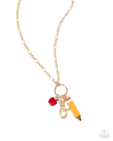 Paparazzi Necklaces - First Day Of School - Gold