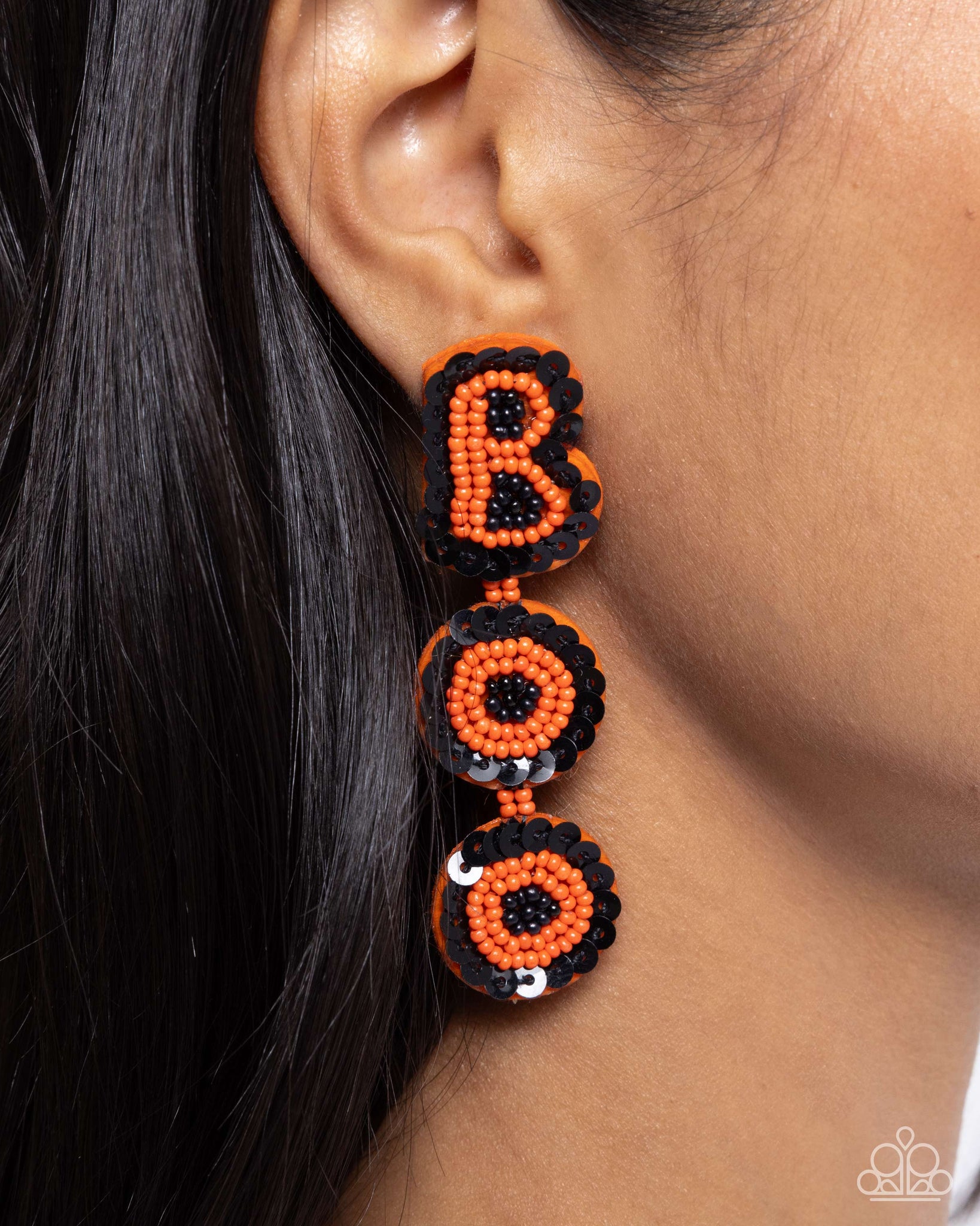 Paparazzi Earrings - Halloween Bash- Orange