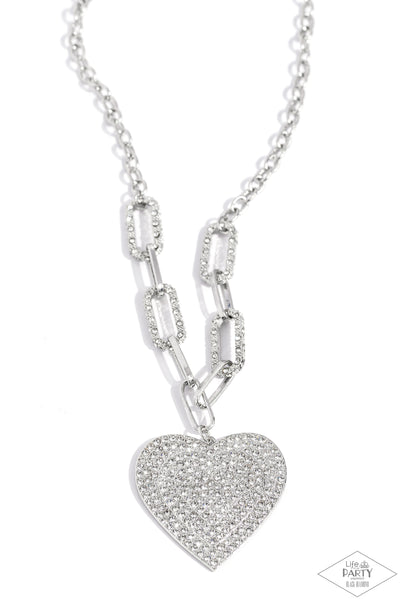 Paparazzi Necklace - Roadside Romance - White (Black Diamond Exclusive )