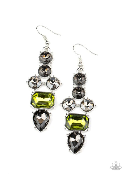 Paparazzi Earrings  -  Look at Me Glow! - Green