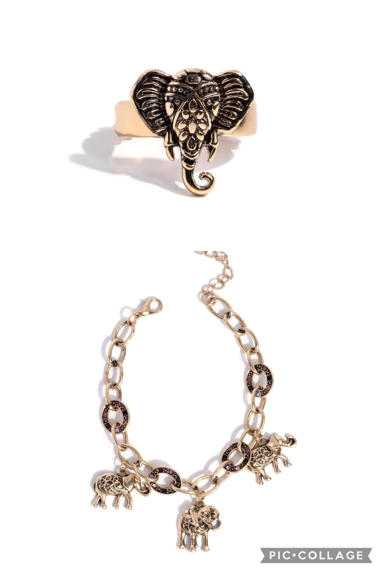 Paparazzi Ring & Bracelets  - Elephant Whisper - Gold & Follow The Herd Bracelet