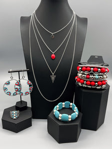 Paparazzi Crackle Stone Set - Bracelet, Ring, Earrings & Necklace
