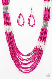 Paparazzi  Necklace -  Let It BEAD - Pink - SHOPBLINGINGPRETTY