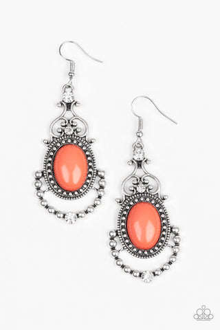 Paparazzi  Earrings -  CAMEO and Juliet - Orange - SHOPBLINGINGPRETTY