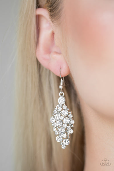 Paparazzi  Earrings -  Cosmically Chic - White - SHOPBLINGINGPRETTY