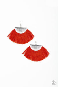 Paparazzi Earrings-Fox Trap - Red - SHOPBLINGINGPRETTY