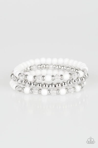 Paparazzi Bracelet- Irresistibly Irresistible - White - SHOPBLINGINGPRETTY