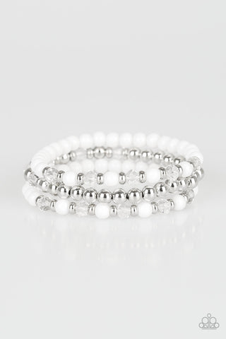 Paparazzi Bracelet- Irresistibly Irresistible - White - SHOPBLINGINGPRETTY