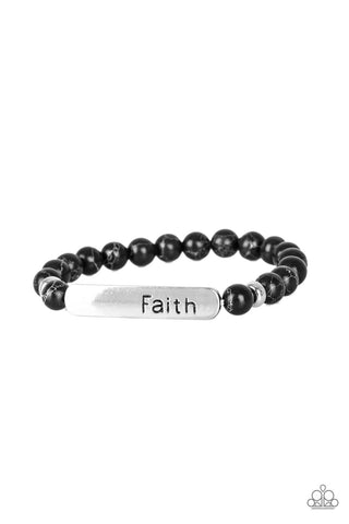 Paparazzi Bracelet- Fearless Faith - Black - SHOPBLINGINGPRETTY