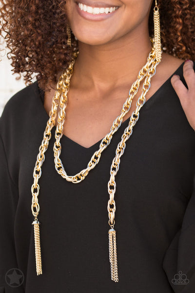 Paparazzi Necklaces - SCARFed for Attention - Gold (Blockbuster)