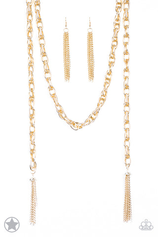 Paparazzi Necklaces - SCARFed for Attention - Gold (Blockbuster)