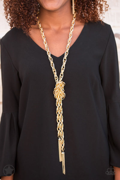 Paparazzi Necklaces - SCARFed for Attention - Gold (Blockbuster)