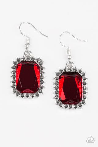 Paparazzi  Earrings -  Downtown Dapper - Red - SHOPBLINGINGPRETTY