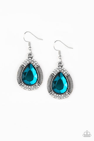 Paparazzi Earring - Grandmaster Shimmer - Blue - SHOPBLINGINGPRETTY