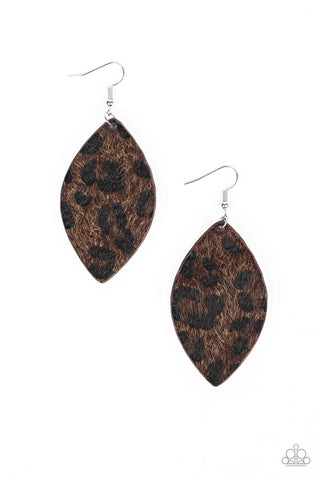 Paparazzi Earrings - Grr-irl Power- Brown - SHOPBLINGINGPRETTY