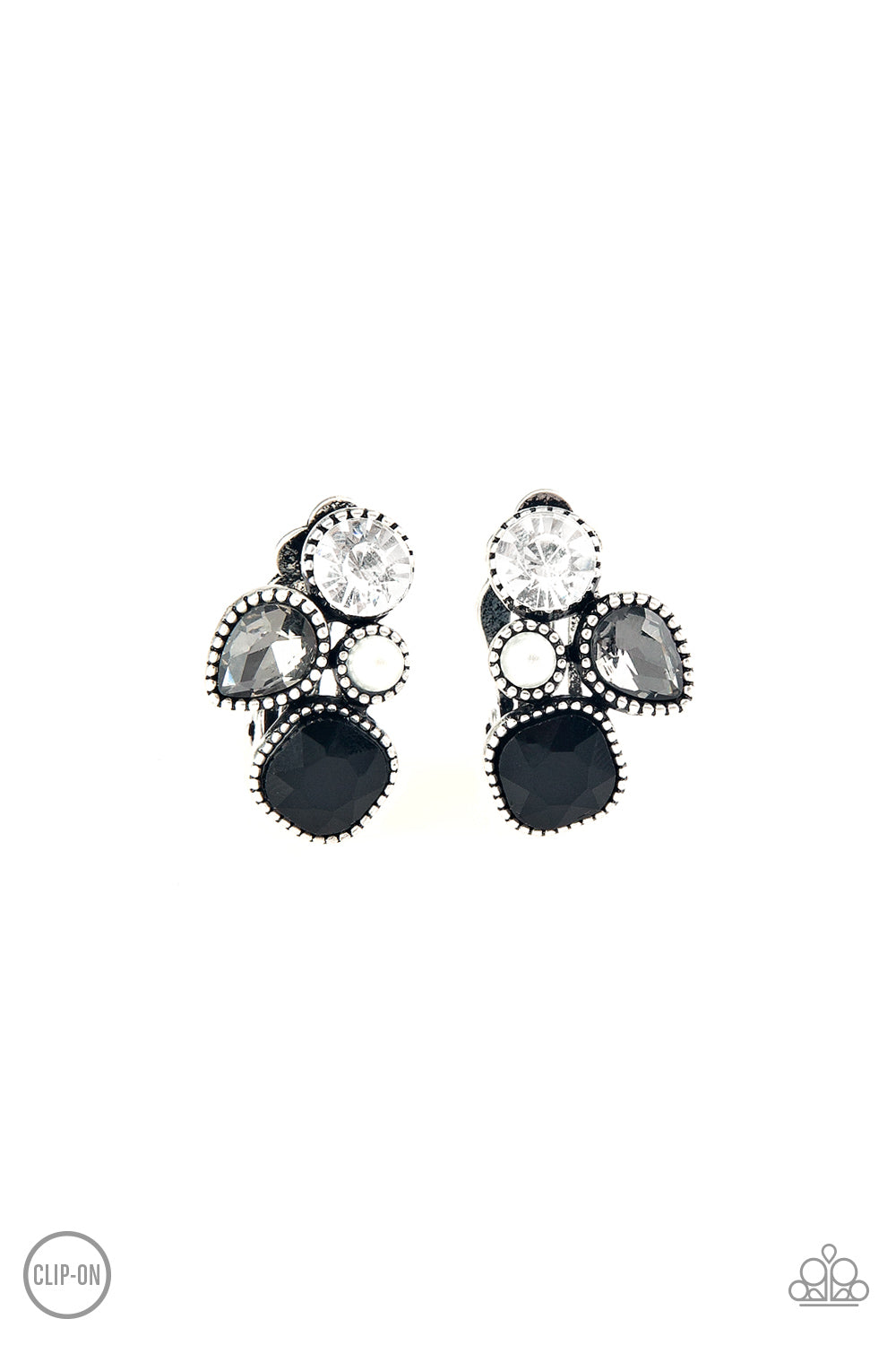 Paparazzi Earrings-Super Superstar - Black - SHOPBLINGINGPRETTY