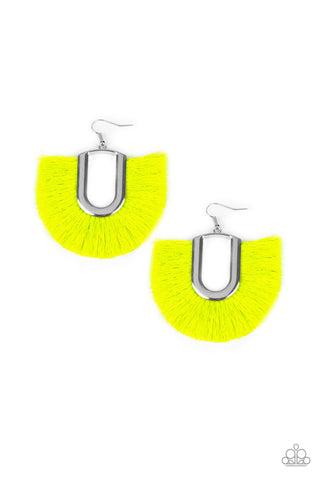 Paparazzi  Earrings - Tassel Tropicana - Yellow - SHOPBLINGINGPRETTY