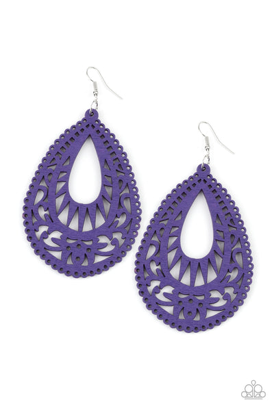 Paparazzi  Earrings - Zesty Zen - Purple - SHOPBLINGINGPRETTY