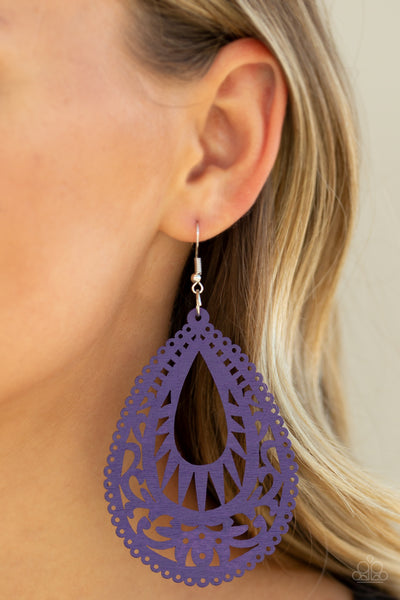 Paparazzi  Earrings - Zesty Zen - Purple - SHOPBLINGINGPRETTY