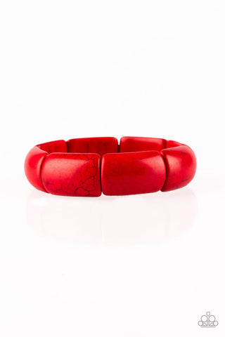 Paparazzi Bracelet-Peace Out-Red - SHOPBLINGINGPRETTY