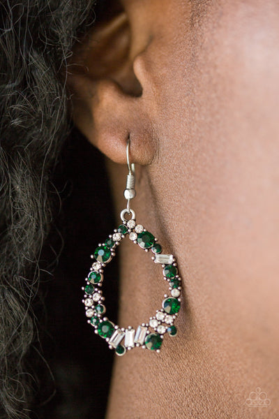 Paparazzi Earrings-Crushing Couture - Green - SHOPBLINGINGPRETTY