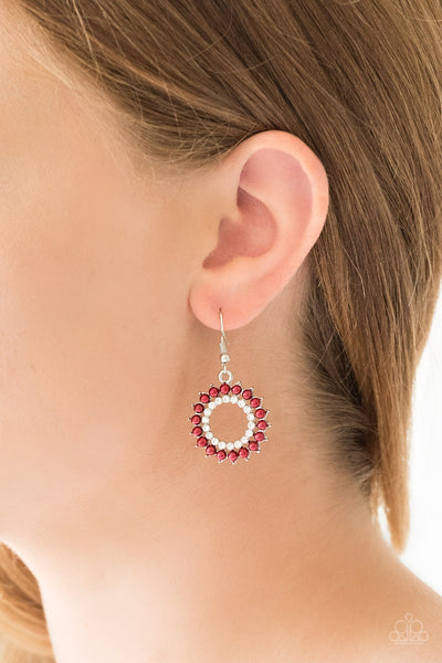 Paparazzi Earrings - Wreathed in Radiance - Red - SHOPBLINGINGPRETTY