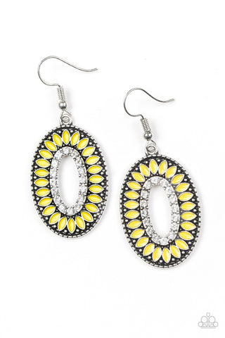 Paparazzi Earrings- Fishing For Fabulous - Yellow - SHOPBLINGINGPRETTY